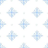 Seamless winter pattern with hand-drawn snowflakes vector