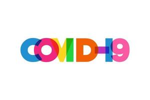 COVID-19 colorful vector typography banner isolated on white background