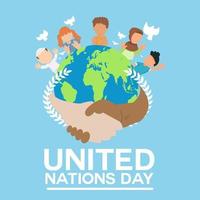 children around the globe celebrating united nations day vector