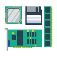 pieza de pc antigua adecuada para ilustración tecnológica vector