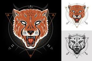 angry cheetah logo template. design for clothing, apparel, merchandise. vector