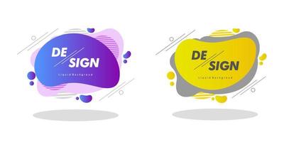Modern Graphic Elements, Set of Liquid Gradient Shapes and Banners. vector