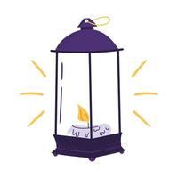 Lantern with candle. Hand-drawn vector illustration with halloween concept.