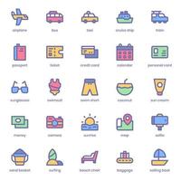 Travel icon pack for your website design, logo, app, UI. Travel icon lineal color design. Vector graphics illustration and editable stroke.