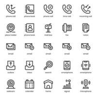 paquete de iconos de contacto y comunicación para el diseño de su sitio web, logotipo, aplicación, interfaz de usuario. diseño de esquema de icono de contacto y comunicación. Ilustración de gráficos vectoriales y trazo editable. vector