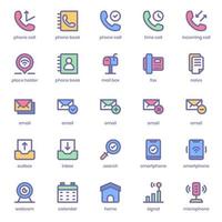 Contact and Communication icon pack for your website design, logo, app, UI. Contact and Communication icon lineal color design. Vector graphics illustration and editable stroke.