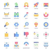 paquete de iconos de marketing y seo para el diseño de su sitio web, logotipo, aplicación, ui. diseño plano del icono de marketing y seo. Ilustración de gráficos vectoriales y trazo editable. vector