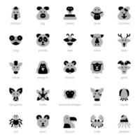 paquete de iconos de animales para el diseño de su sitio web, logotipo, aplicación, ui. diseño de tono dúo de icono de animal. Ilustración de gráficos vectoriales y trazo editable. vector