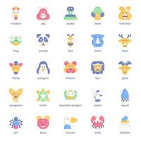 Animal icon pack for your website design, logo, app, UI. Animal icon flat design. Vector graphics illustration and editable stroke.