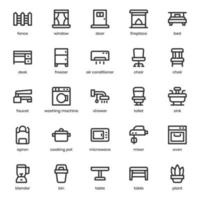 Home Stuff icon pack for your website design, logo, app, UI. Home Stuff icon outline design. Vector graphics illustration and editable stroke.