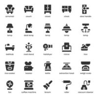 paquete de iconos de cosas caseras para el diseño de su sitio web, logotipo, aplicación, ui. diseño de glifo de icono de cosas para el hogar. Ilustración de gráficos vectoriales y trazo editable. vector