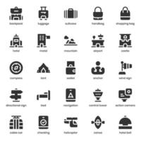 paquete de iconos de viaje para el diseño de su sitio web, logotipo, aplicación, ui. diseño de glifo de icono de viaje. Ilustración de gráficos vectoriales y trazo editable. vector