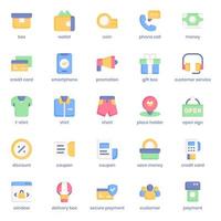 Shopping and Ecommerce icon pack for your website design, logo, app, UI. Shopping and Ecommerce icon flat design. Vector graphics illustration and editable stroke.