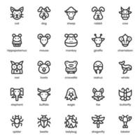 Animal icon pack for your website design, logo, app, UI. Animal icon outline design. Vector graphics illustration and editable stroke.