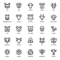 Animal icon pack for your website design, logo, app, UI. Animal icon outline design. Vector graphics illustration and editable stroke.