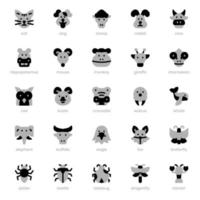 paquete de iconos de animales para el diseño de su sitio web, logotipo, aplicación, ui. diseño de tono dúo de icono de animal. Ilustración de gráficos vectoriales y trazo editable. vector