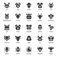 Animal icon pack for your website design, logo, app, UI. Animal icon glyph design. Vector graphics illustration and editable stroke.