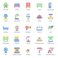 paquete de iconos de cosas caseras para el diseño de su sitio web, logotipo, aplicación, ui. diseño plano del icono de cosas para el hogar. Ilustración de gráficos vectoriales y trazo editable. vector