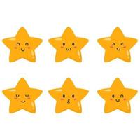 Collection of emoticon icon of cute star cartoon