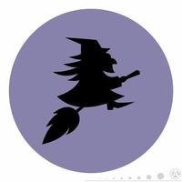 Witch Icon on Colorful Flat Style vector