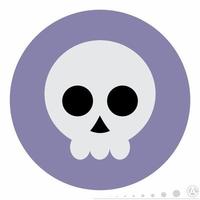 Skull Icon in Colorful Flat Style vector