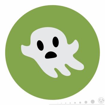 Ghost Icon in Colorful Flat Style vector