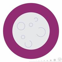 Moon Icon in Colorful Flat Style vector