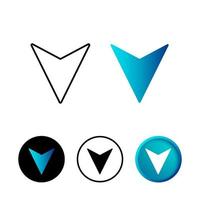 Abstract Direction Arrow Icon Illustration vector
