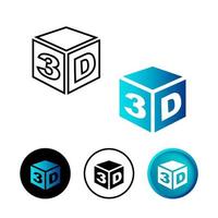 Abstract 3D Model Icon Illustration vector