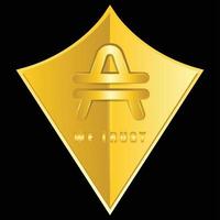 AMP coin crypto badge with golden colour vector
