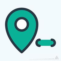 Icon Gps Remove - Color Line Cut Style vector