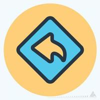 Icon Left Turn - Color Mate Style vector