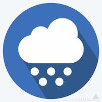 Icon Rain - Long Shadow Style vector