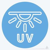 icono de rayos uv - estilo ojos azules vector