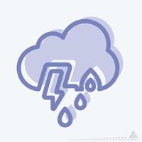 Icon Thunderstorm - Two Tone Style vector