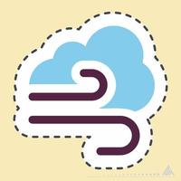 Sticker Wind - Line Cut vector