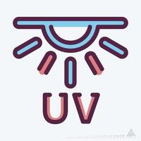 icono de rayos uv - mbe syle vector