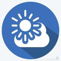 Icon Sunny Day - Long Shadow Style vector