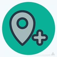 Icon Gps Add - Color Mate Style vector