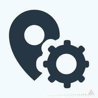 Icon Gps Settings - Glyph Style vector