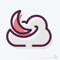 Icon Cloudy Night - MBE Syle vector
