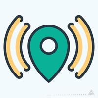Icon Gps SignaIcon Gps Signals - Color Line Cut Stylels - Color Line... vector