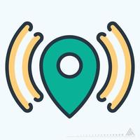 Icon Gps SignaIcon Gps Signals - Color Line Cut Stylels - Color Line... vector