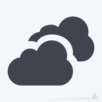 Icon Cloudy - Glyph Style vector