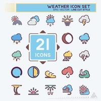 Icon Weather - Line Cut Style vector