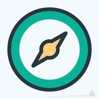 Icon Compass 3 - Color Line Cut Style vector