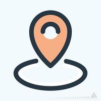 Icon Location - Color Line Cut Style vector