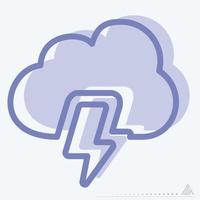 Icon Thunder - Two Tone Style vector