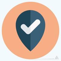 Icon Gps Check - Flat Style vector