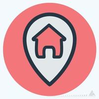 Icon Gps Home - Color Mate Style vector